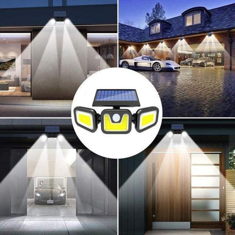 100COB Solar 3 Heads Rotatable Outdoor Lamp Light